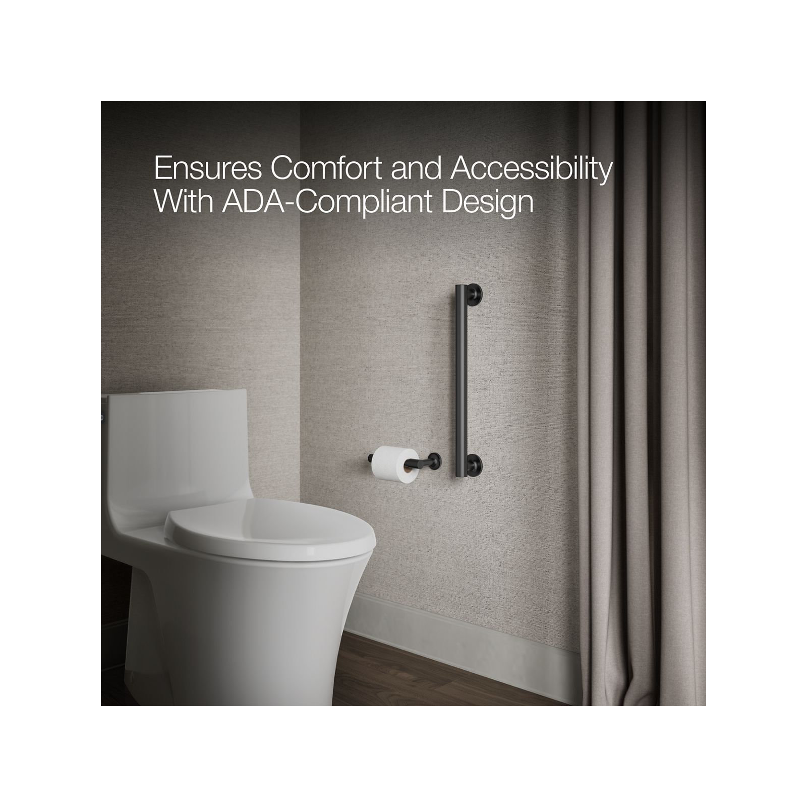 Purist Grab Bar, 18"W, Matte Black