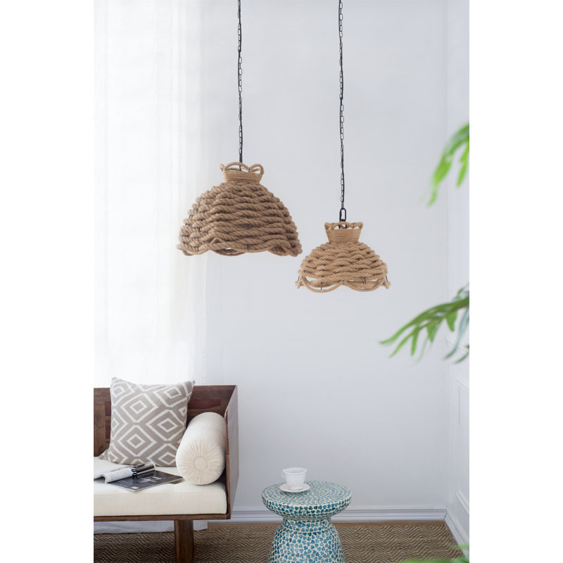 S/2 Rope Woven Chandelier