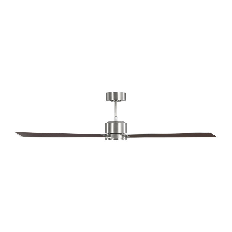 Rozzen Smart 60 Ceiling Fan, Brushed Steel, Silver/American Walnut