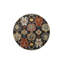 Tapis décoratif foncé à motif frangé et à motif de figurines de style brun foncé lavable à la machine-1662543852