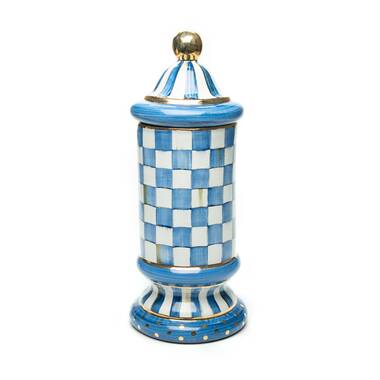 MacKenzie-Childs  Cookie Jar with Royal Check Lid