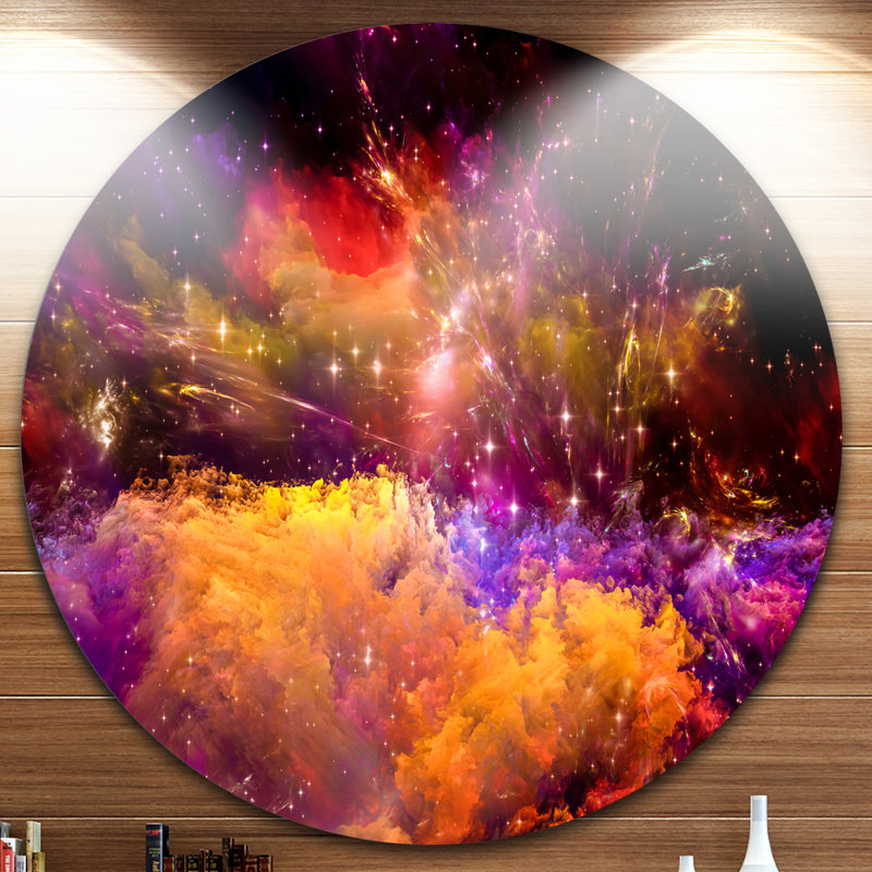Universe Fractal Burst Abstract Metal Wall Art Disc