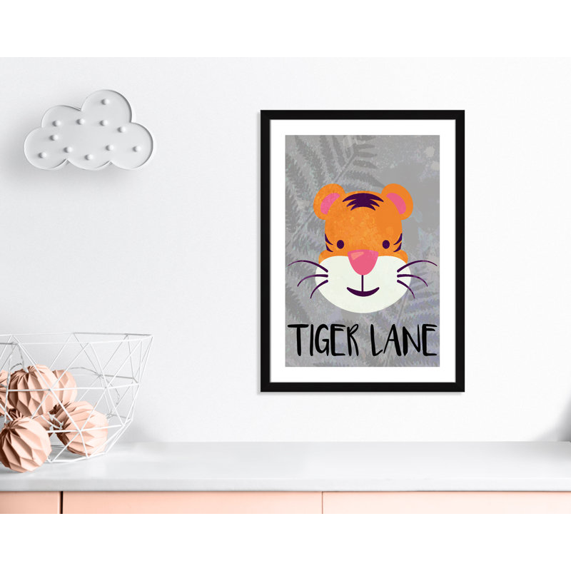 Impression sur papier Tigert Lane Tiger Lane, H 34,5 po x l 24,5 po x P 0,6 po, Encadré plat noir
