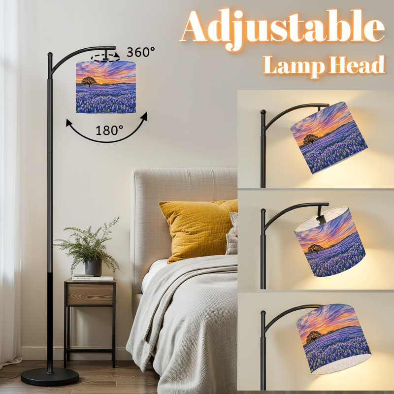 Lampe sur pied à arc avec abat-jour réglable Bluebonnets lampe sur pied Sunset