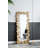 Herlaine Metal Rectangle Wall Mirror,Full Length Mirror with Golden Leaf Accents
