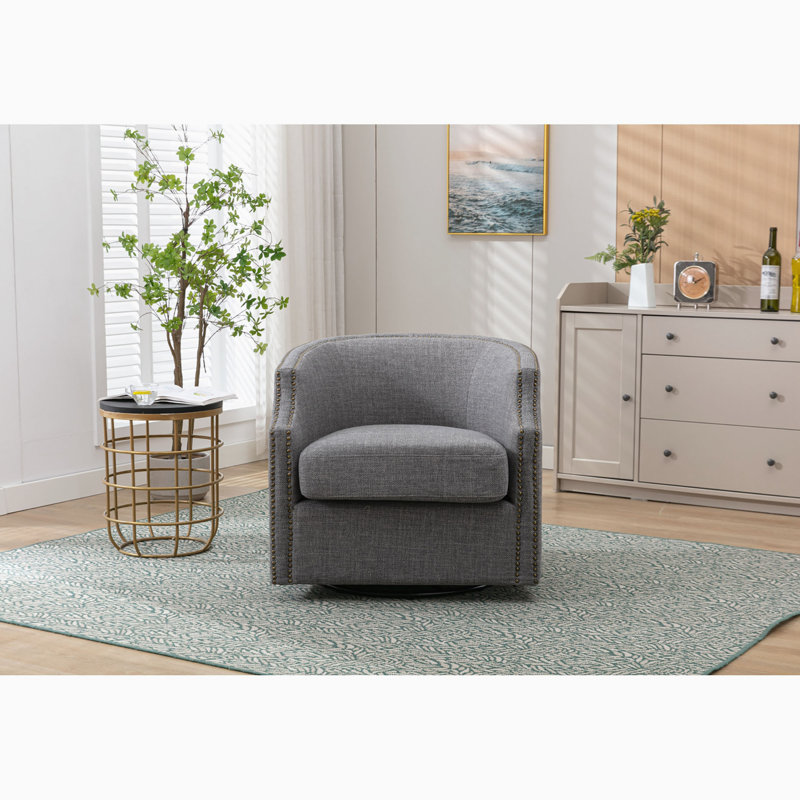 Chaise pivotante 30,5 po Pimm, Mélange de polyester gris foncé