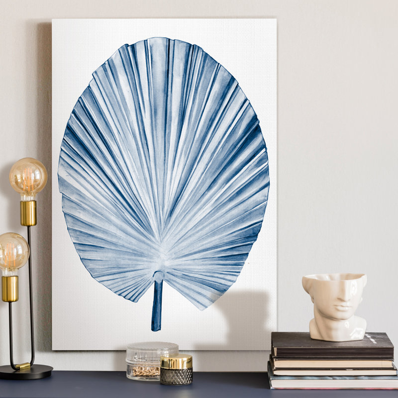 Reproduction d’art sur toile tendue « Indigo tropical Leaves IV », H 48 po x l 32 po x P 1 po