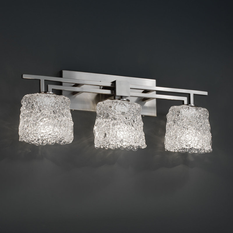 Éclairage pour salle de bain 3 lumières Ainhoa, Dentelle, Ovale, Nickel brossé