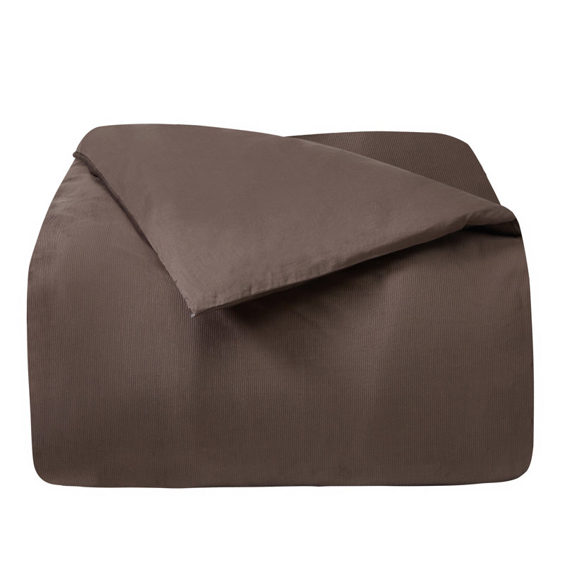 Ensemble de housse de couette en microfibre Valletta, Housse de couette pour grand lit et 2 taies décor, Moka