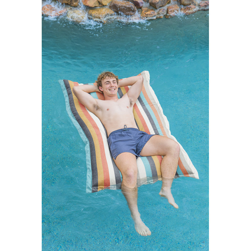 Flotteur et chaise longue Sunbrella, Orange / jaune / bleu Sunbrella