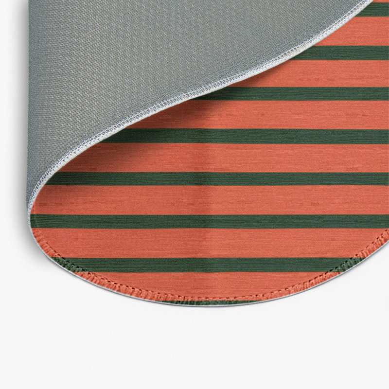 Tapis intérieur / extérieur brun HorizontalStripes, Rond 5 pi