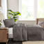 Ensemble de couvre-lit 3 pièces gris foncé pour grand lit. Microfibre, rembourrage 100%, coins plissés, de 3, aspect enchanteur-121162255-121162258