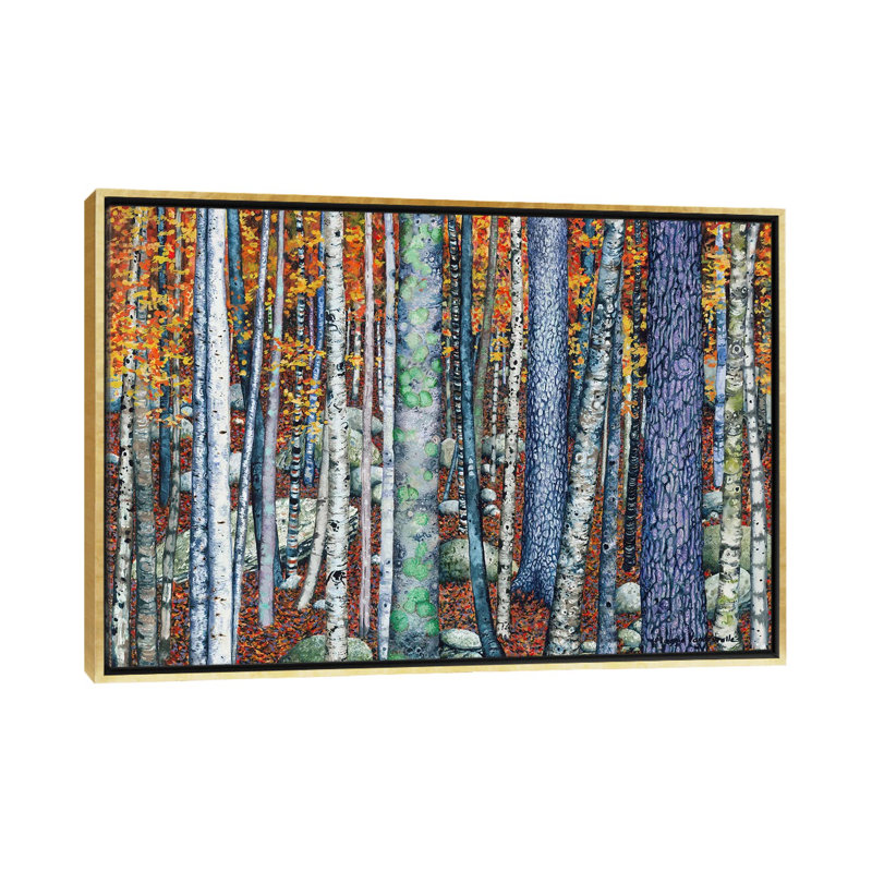 Sticks and Stones par Maggie Vandewalle - reproduction d'art, H 26 po x l 40 po x 1,5 po, Toile encadrée d'or, Pas de tapis