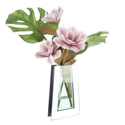 Magnolia and Philo Arranged in a Glass Mirror Vase