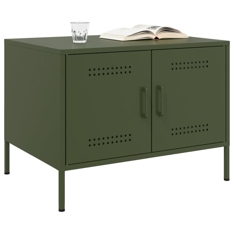 Coffee Table 68x50x50,5 cm Steel, Olive Green