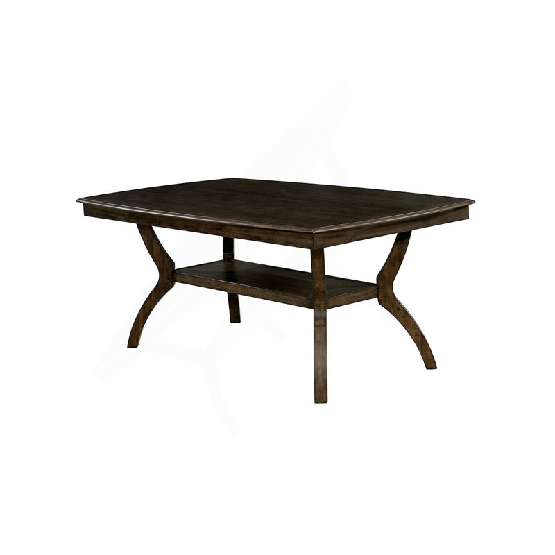 Table de salle à manger moderne moderne en noyer antique avec tablette inférieure ouverte 1pc