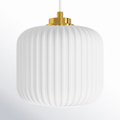 Jacobson 1-Light Ribbed Glass Pendant