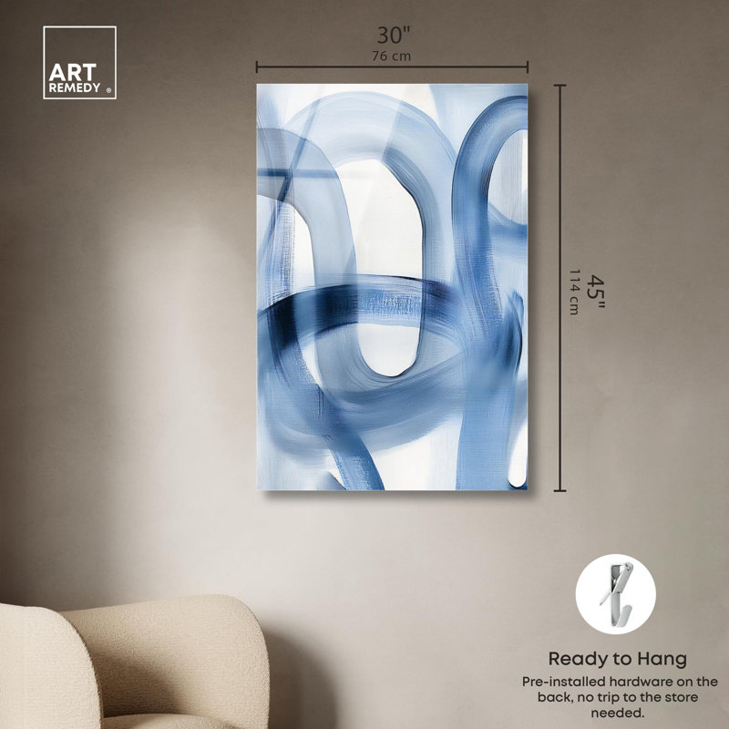 Art mural bleu moderne Fading Blue Mist IV par Art Remedy, H 45 po x l 30 po