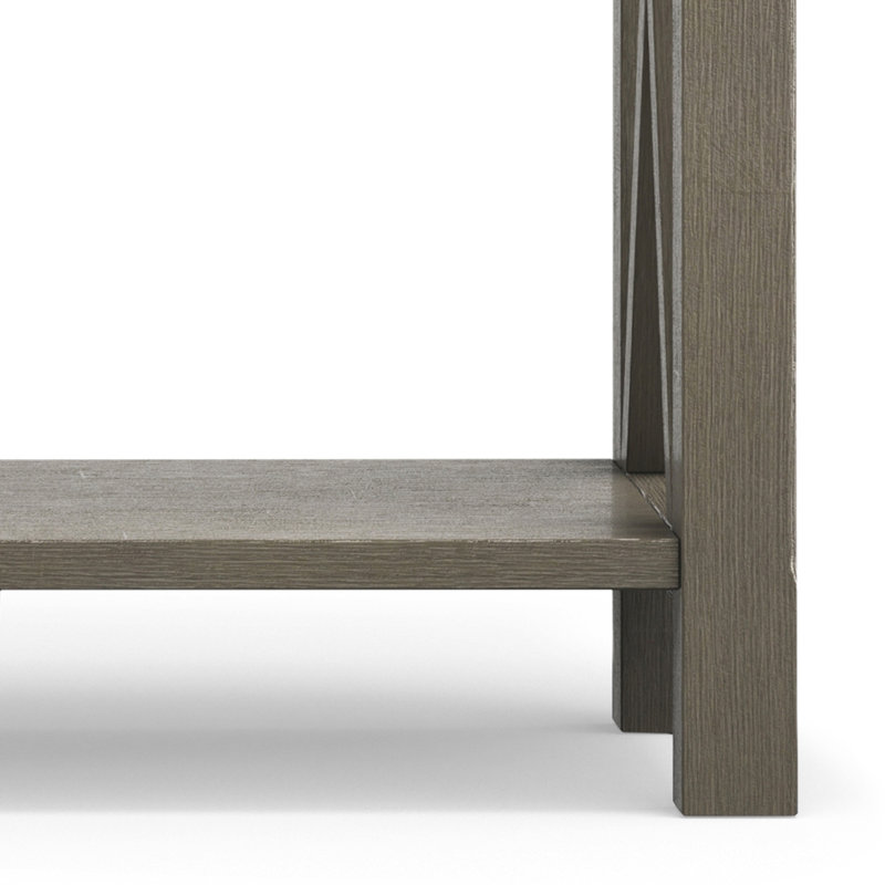 Contemporary Farmhouse Gray Wood Console Table with Storage