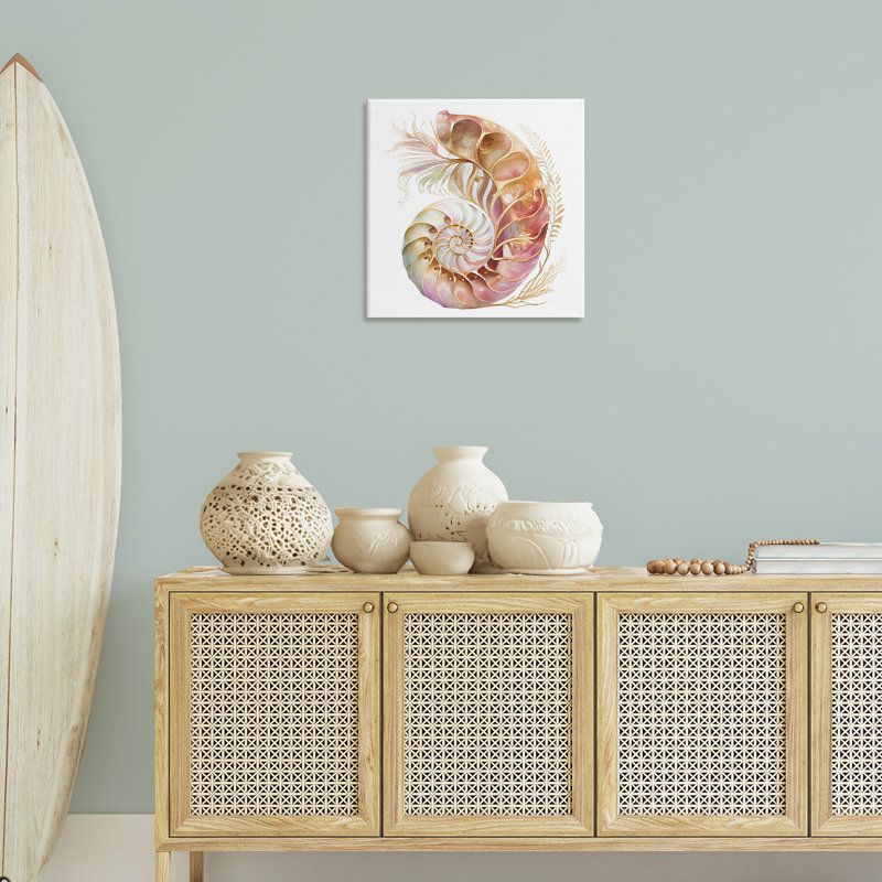 «Curled Nautilus» par Birch & Ink, H 24 po x l 24 po
