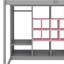 Lit mezzanine simple avec garde-robe intégrée, tablettes, armoire et marches-1548812080