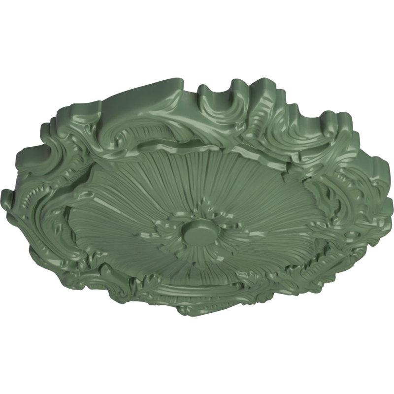 Médaillon de plafond Endurathane Medea, DO 16 1/2 po x P 3 7/8 po x P 1 1/2 po (convient aux auvents jusqu'à 5 3/8 po), finition pierre spartiates peinte à la main