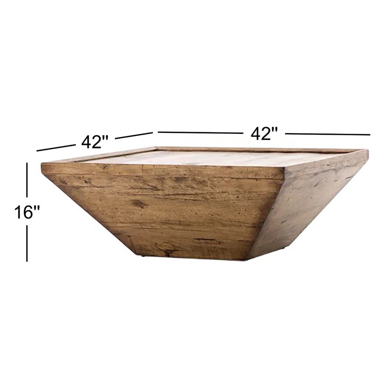 Kenja Solid Wood Top Single Coffee Table, Reclaimed Fruitwood