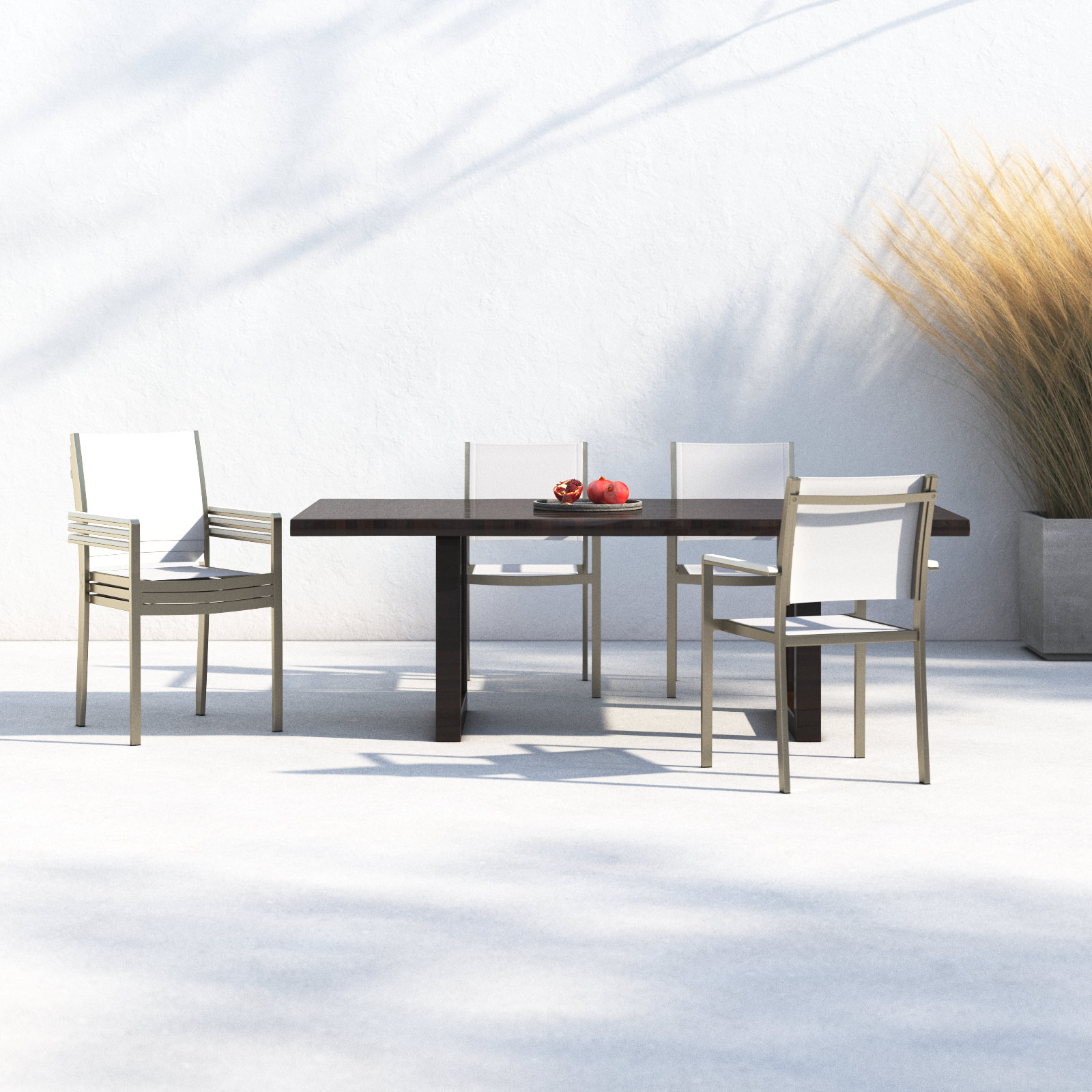 Aynura Stackable Patio Armchair, White