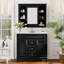 Meuble-lavabo de 36 po avec lavabo supérieur, armoire à miroir noire, armoire de rangement moderne avec 2 portes à fermeture douce et 2 tiroirs, meuble-lavabo simple-118004215