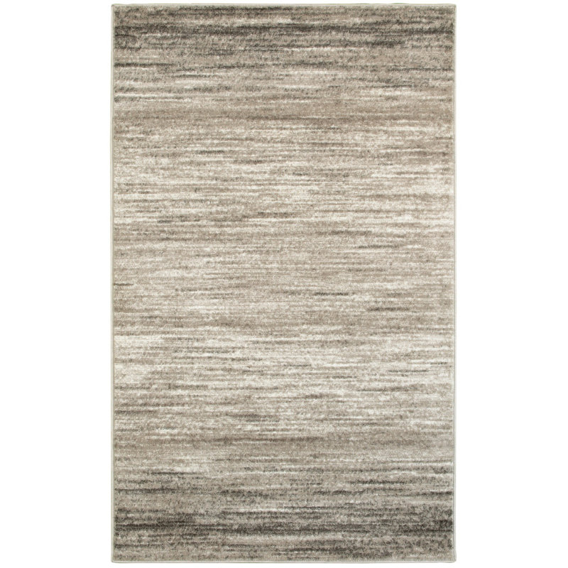 Mante Contemporary Performance Distressed Greige 5'2" x 7'2" Area Rug, Rectangle 5'2" x 7'2"