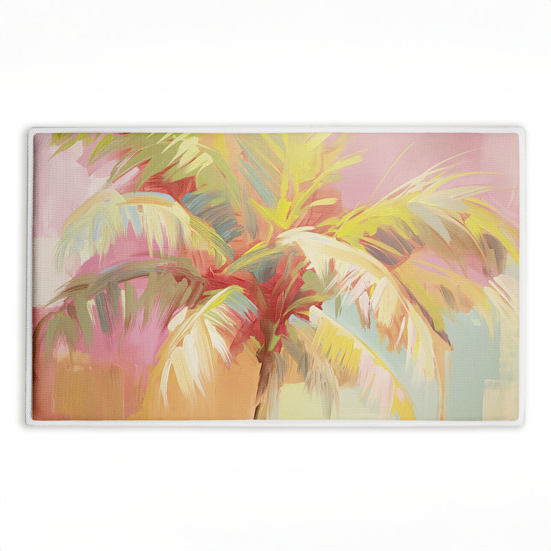  Tapis de bain Pastel Fan, Rose, Abstrait