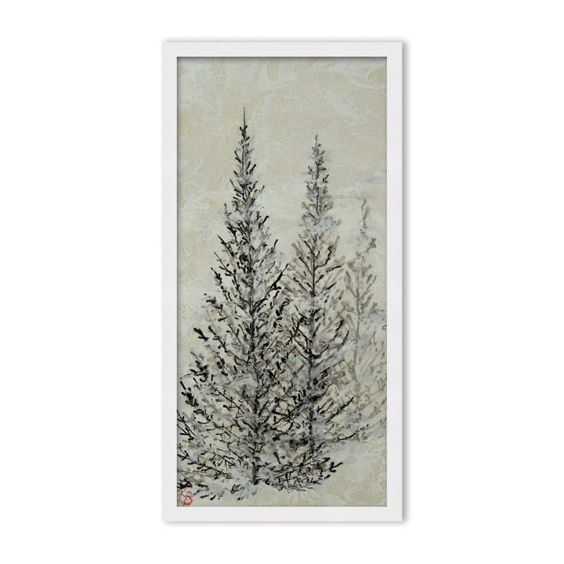 Nature Inspired "Silent Pines" Canvas Wall Art By , 48" H x 24" W x 1.125" D, Framed Print, Brown