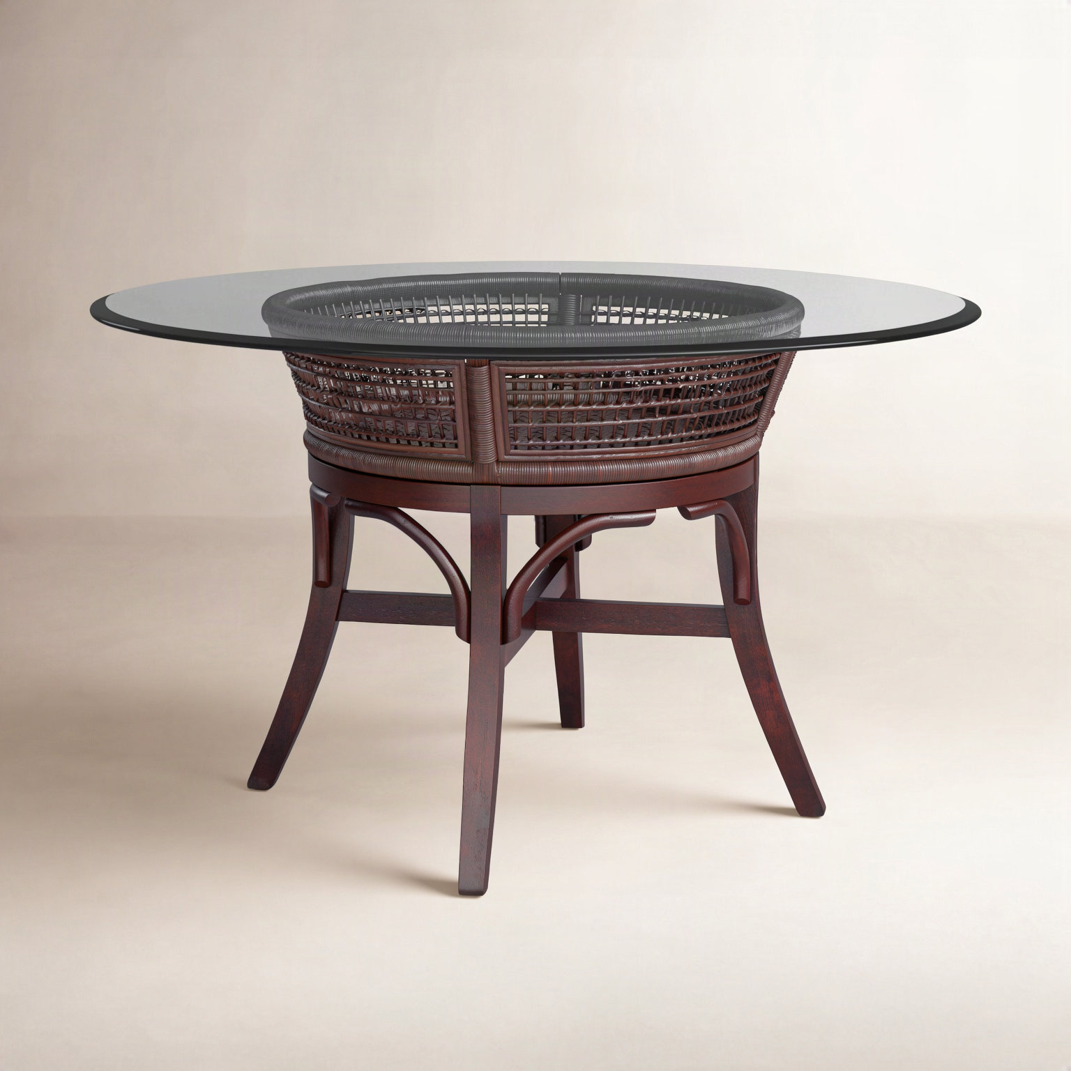 Runi Round Dining Table, 48" W x 48" L, Coffee Finish, Coffee