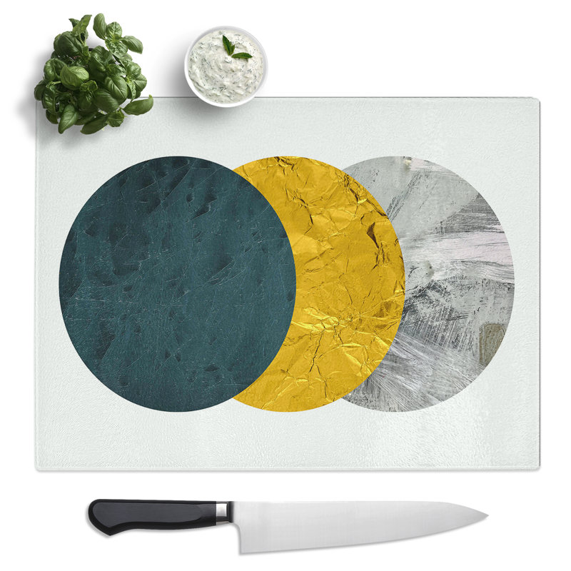 Textured Shapes No.1  Glass Chopping Board