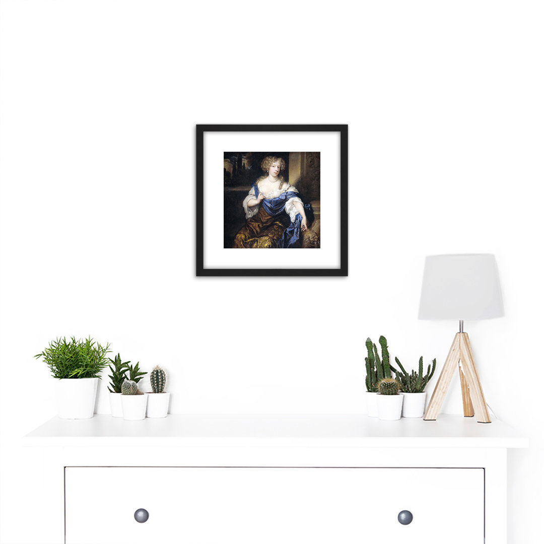 Netscher Portrait Helena De Witte by Caspar Netscher - Single Picture Frame Painting