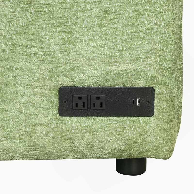 Canapé-lit modulaire convertible en L 82,67 po, Chenille verte