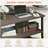 37" X 21 Brown ” Rectangular Metal Outdoor Coffee Table, 2-Tier All-Weather Patio Coffee Table
