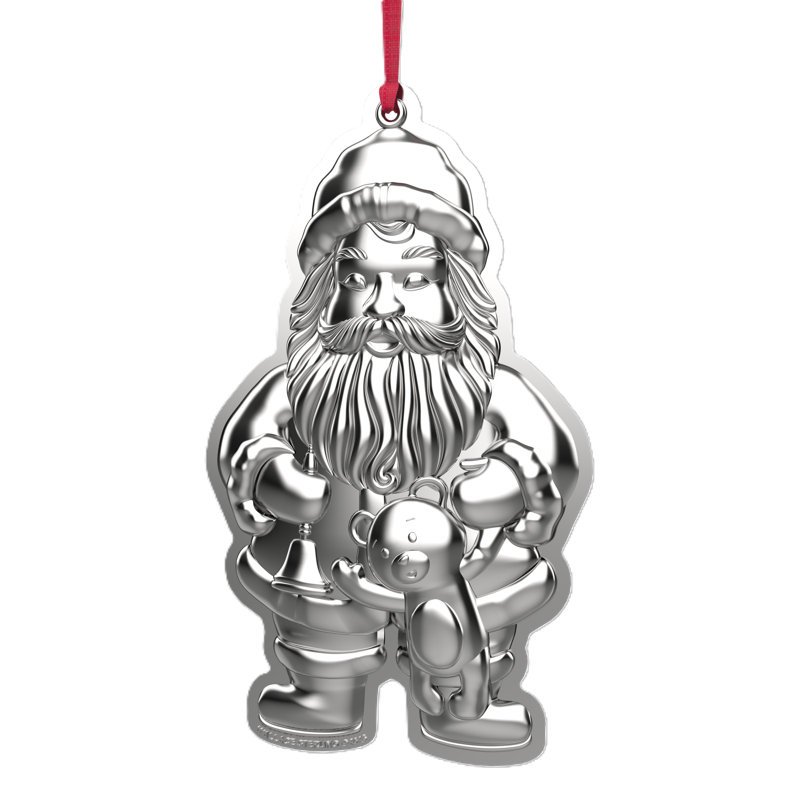 Wallace 2026 Sterling Santa Ornament, 10th Edition