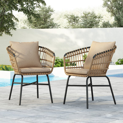 Ensemble de chaises d'extérieur avec coussins (ensemble de 2)