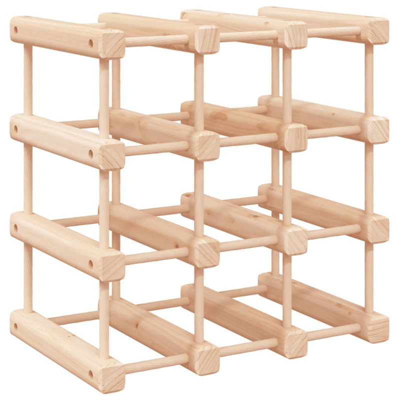 Brileigh 12 Bottle Solid Wood Floor Wine Bottle Rack in Brown