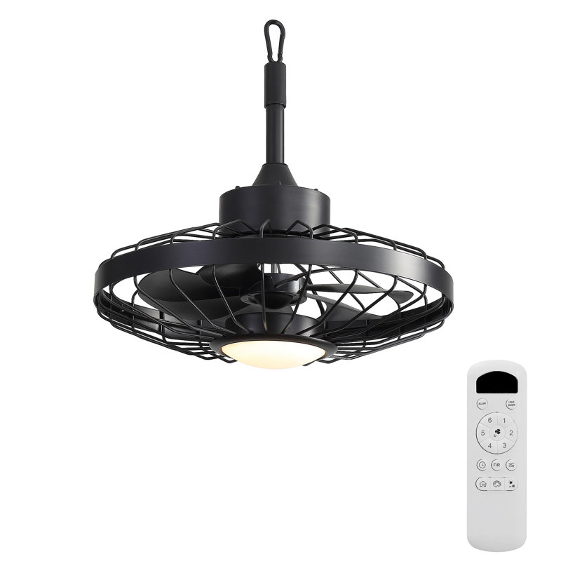 Ventilateur de plafond de 20 pouces avec lumières, télécommande à 6 vitesses, moteur réversible, fonction à intensité variable et minuterie