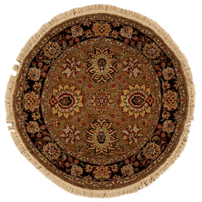 High-Quality Hand-Knotted Camel And Black Area Rug