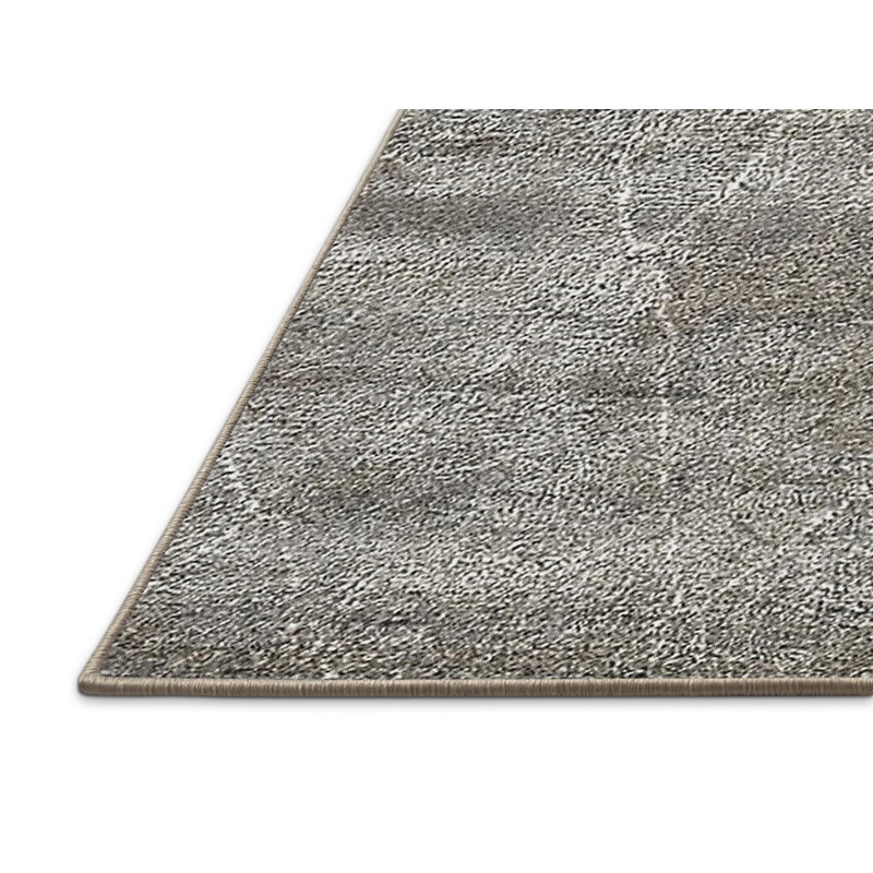 Tapis gris à motif géométrique Lowther, Rectangle 3 pi x 5 pi