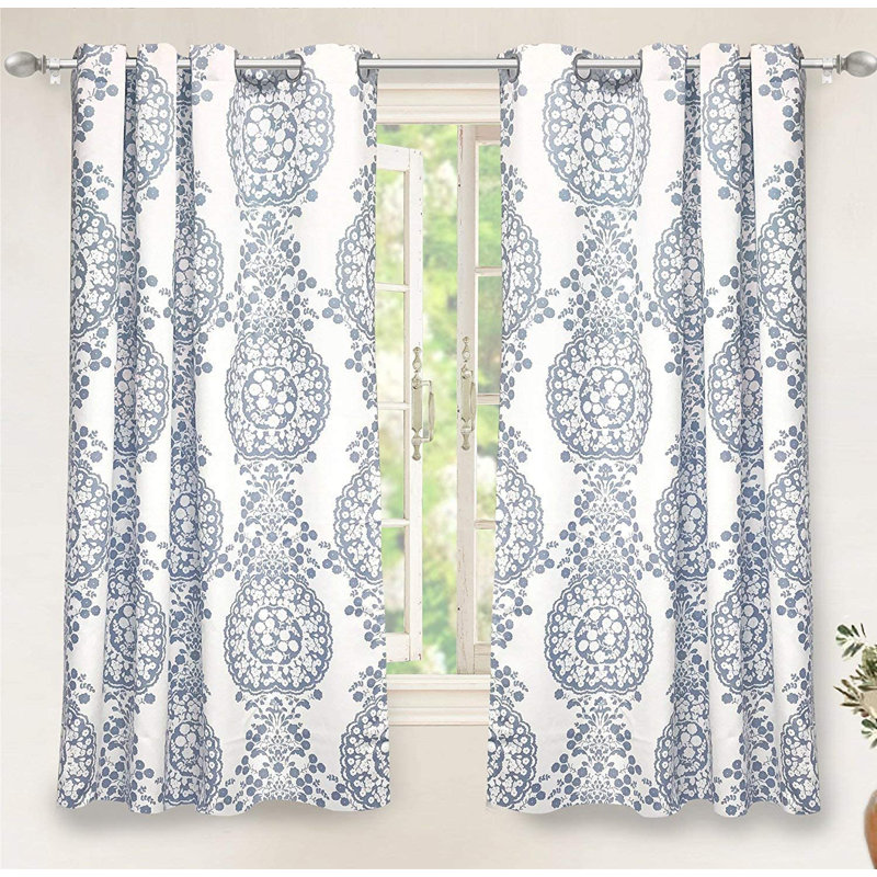 Jayton Room Darkening Curtain Pair, Dusty Blue, 52" W x 63" L