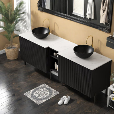 Meuble-lavabo moderne (doit inclure le meuble-lavabo et le lavabo) avec rangement