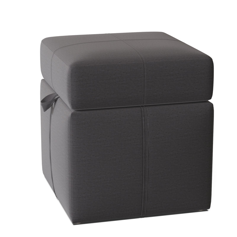 Preesall Upholstered Ottoman, Lena Alloy Performance Linen Blend