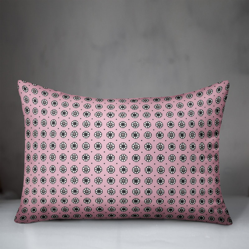 Coussin Pixel, Rose / Noir