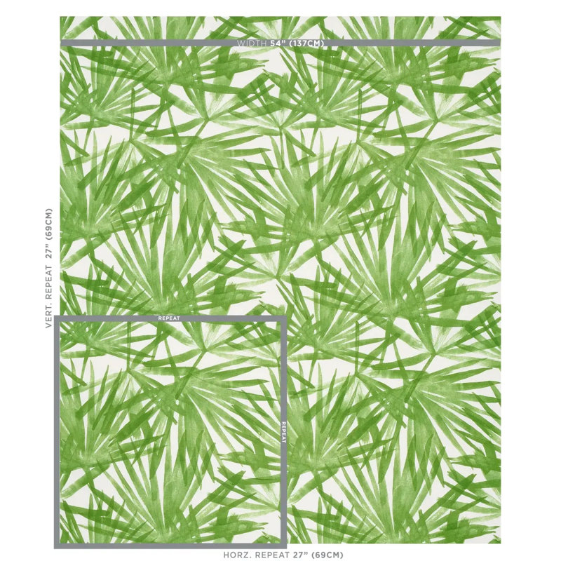 Sunlit Palm Linen Fabric, Green