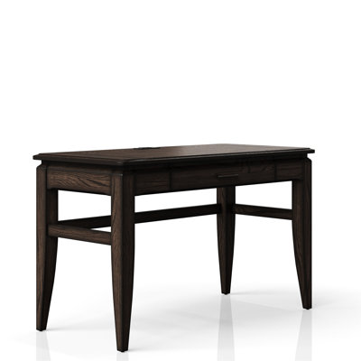 Chocolate Writing Desk With Frame & Power Ready, Storage Drawer, Solid Wood + , 50", 24.11 In. Depth, 49.35 Width, 31.23 Height, 84.3 Lb Weight Ready Function, Construction,