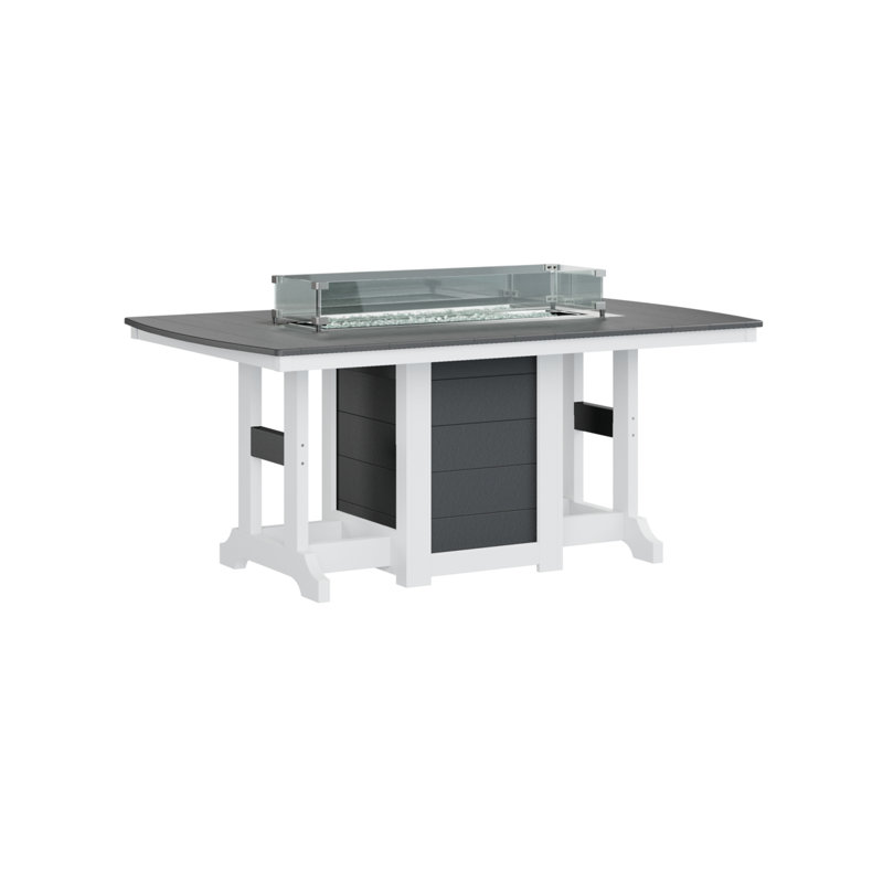 Table de bar avec foyer 72 po Berlin Gardens Garden Classic, Noir, H 39,5 po x l 44 po x P 72 po